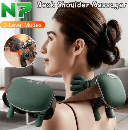 Desertia Shiatsu Neck & Shoulder Massager with Heat – Car & Home Use  جهاز تدليك الرقبة والكتف شياتسو من ديزيرتيا مع تدفئة - للسيارة والمنزل
